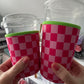 Pink Checkered Coffee Sleeves (Pack of 5)