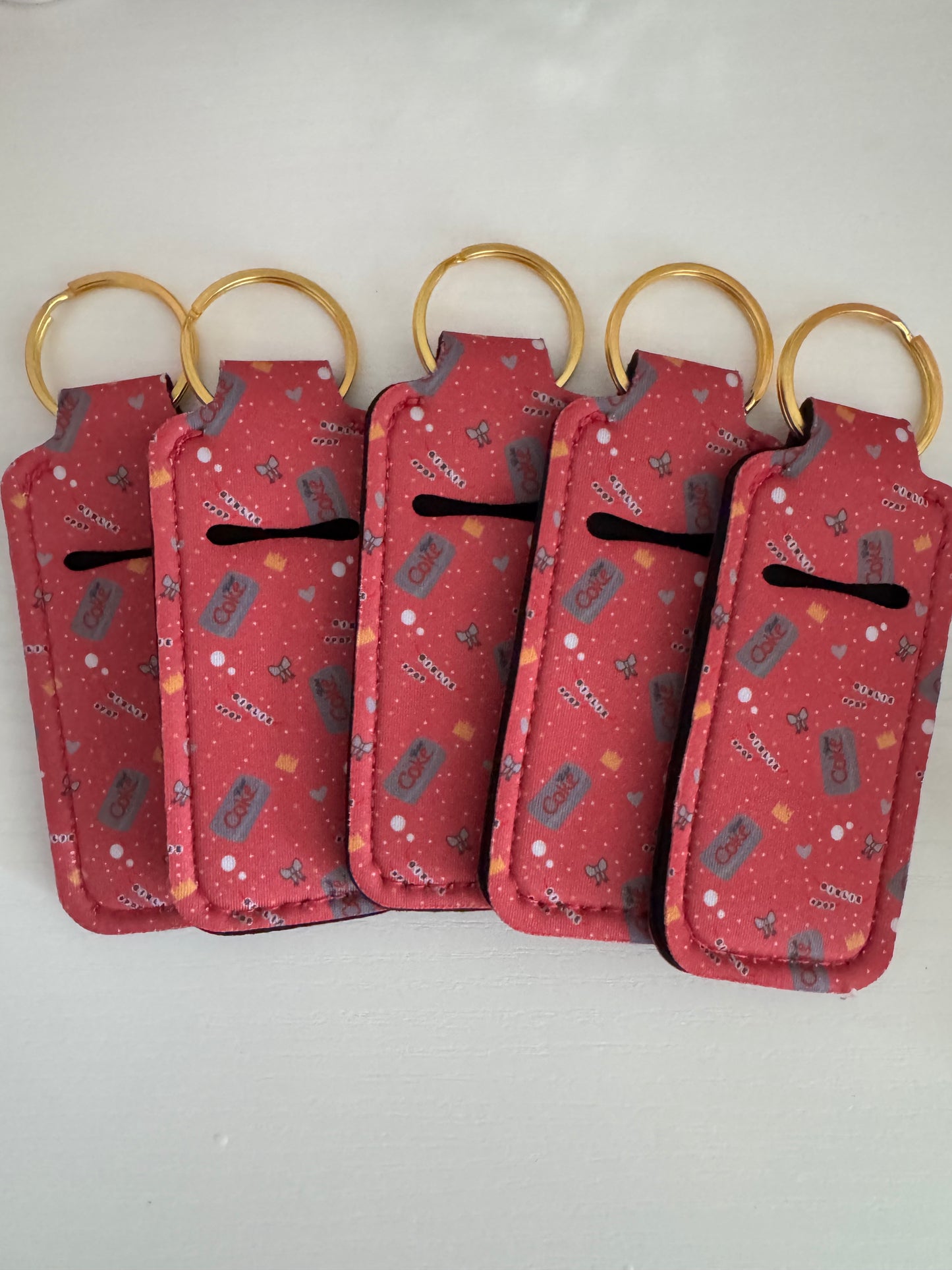 Diet Cola Girlie Pop Chapstick Holder Keychains (Pack of 5)