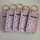 Pastel Florals + Stripes Chapstick Holder Keychains (Pack of 5)