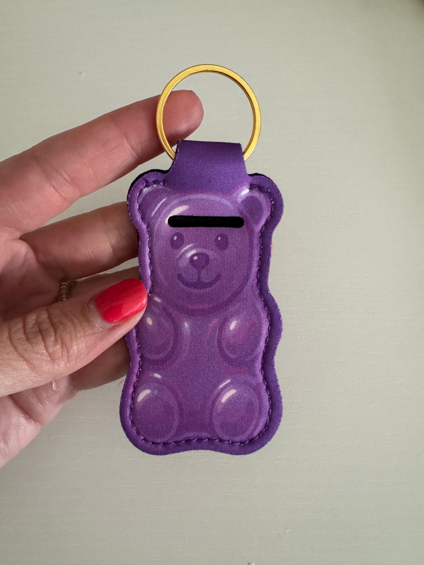 Rainbow Gummy Bear Chapstick Holder Keychains (Pack of 5)
