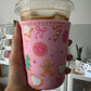 Christmas Cookies SMALL (pink + green) Coffee Coozies (Pack of 5)