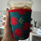 Christmas Floral Holly SMALL Coffee Coozies (Pack of 5)