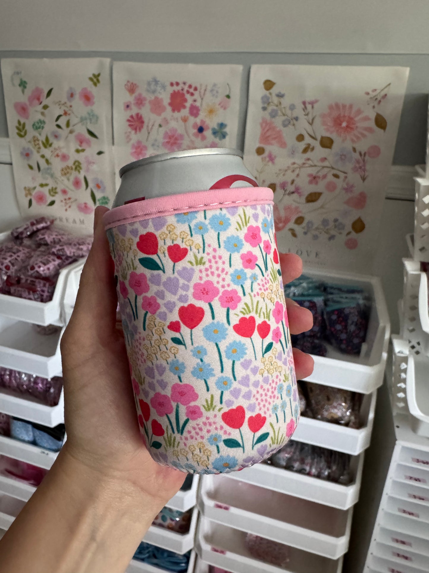 Summer Flowers Can Sleeves (Pack of 5)