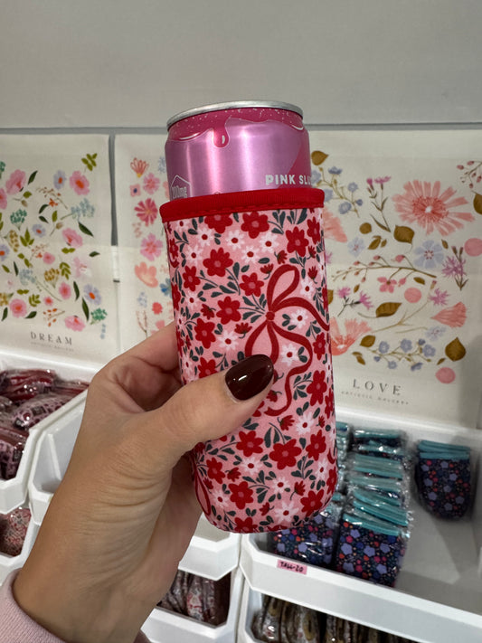 Red Ribbon Rubies Tall Can Sleeves (Pack of 5)