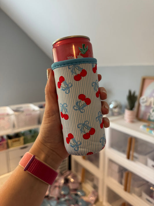 Red Cherries Tall Can Coozies