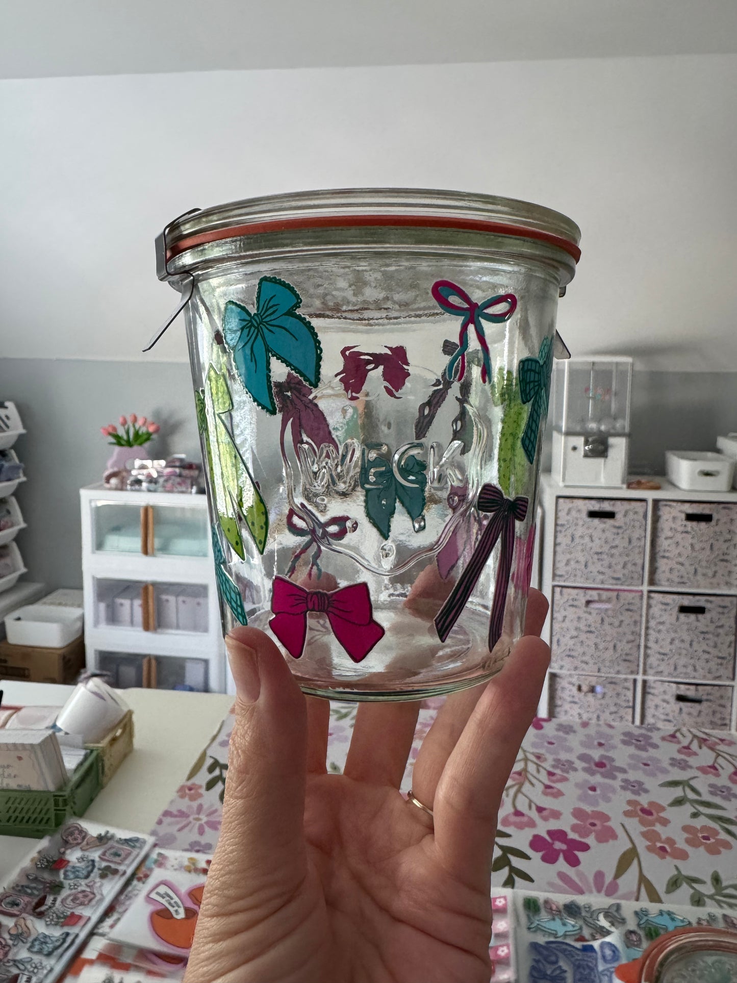 Pretty Ribbons Custom 16oz WECK Jar