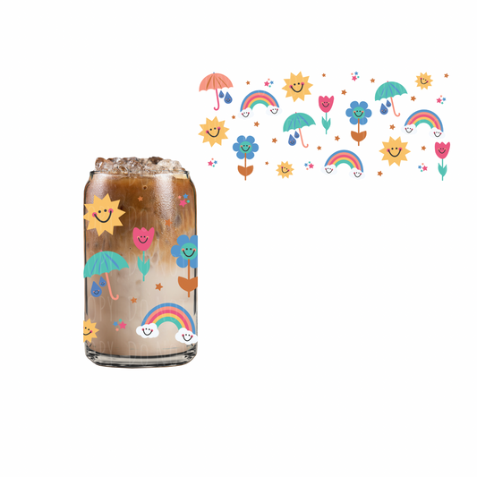 Spring Showers Bring May Flowers (DOUBLE SIDED) UVDTF cup wrap