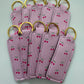 Mini Cherry Stripes Chapstick Holder Keychains (Pack of 5)