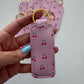 Mini Cherry Stripes Chapstick Holder Keychains (Pack of 5)