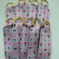 Checkered Bows + Flowers Chapstick Holder Keychains (Pack of 5)