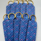 Blue Floral Trellis Chapstick Holder Keychains (Pack of 5)