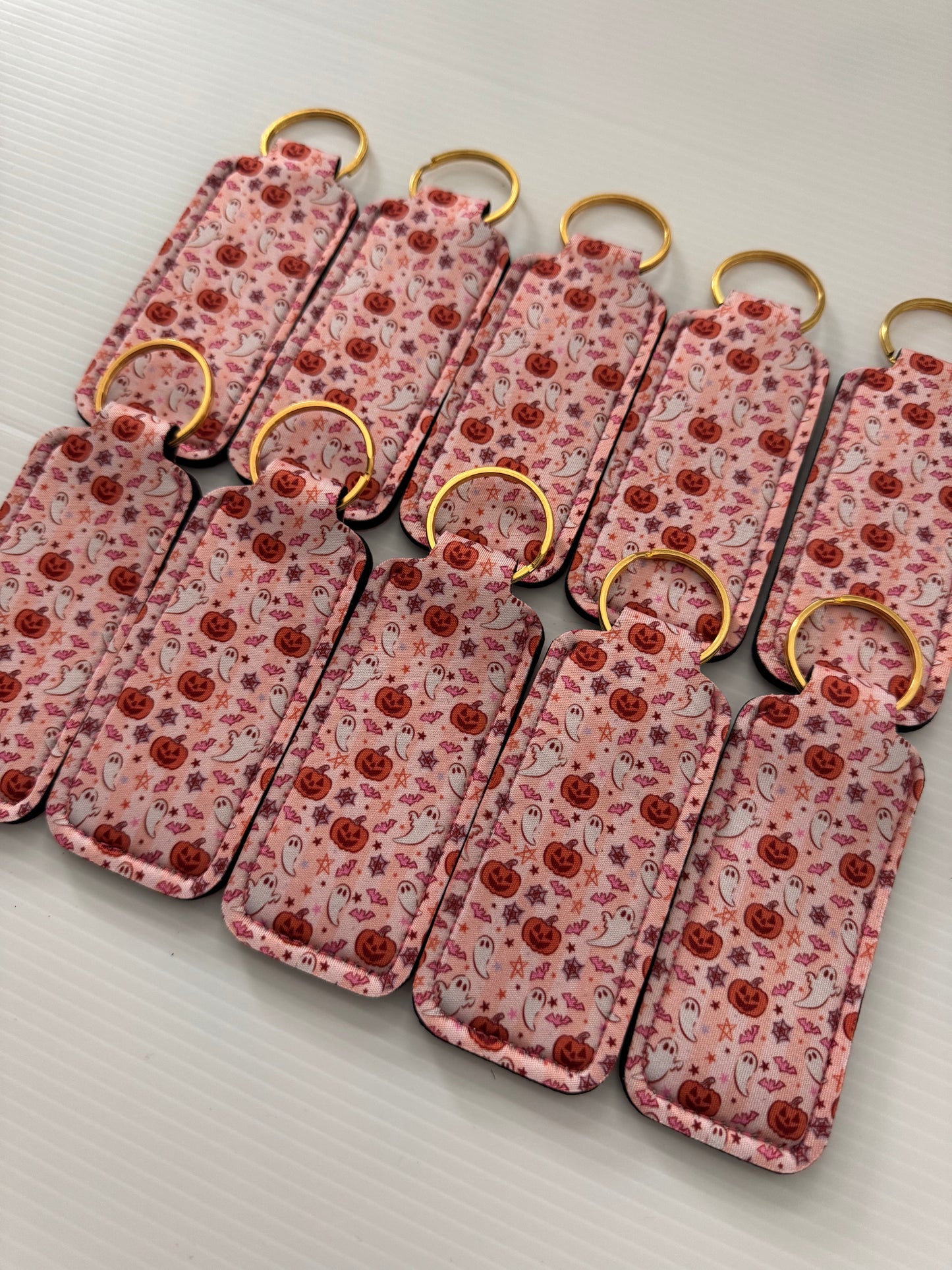 Ghosts + Pumpkins Chapstick Holder Keychains (Pack of 5)