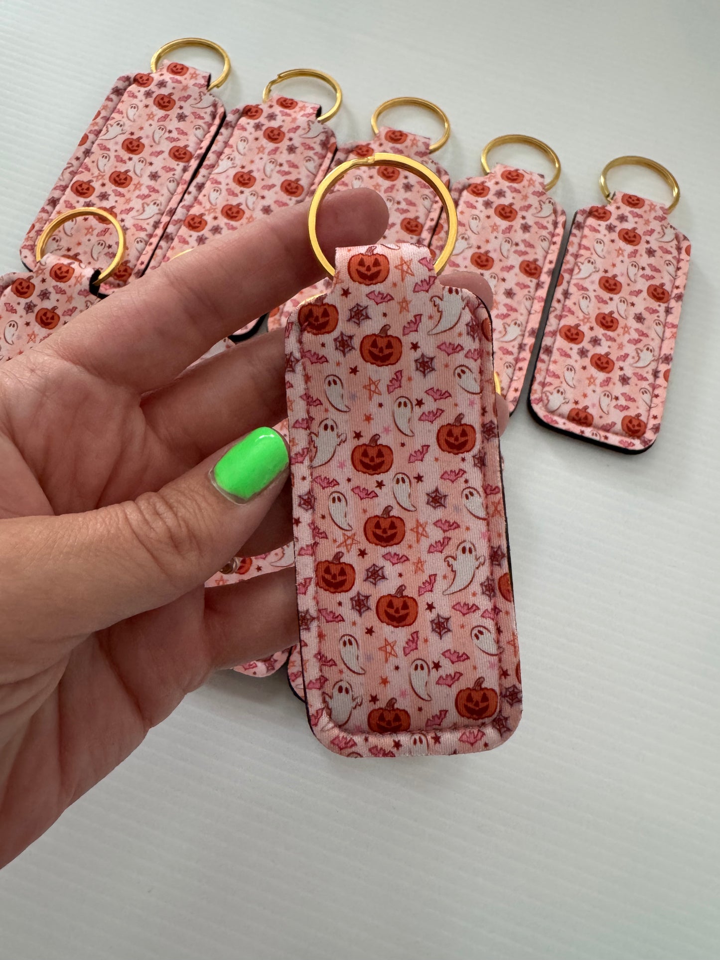 Ghosts + Pumpkins Chapstick Holder Keychains (Pack of 5)