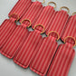 Orange Stripes Chapstick Holder Keychains (Pack of 5)