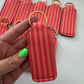 Orange Stripes Chapstick Holder Keychains (Pack of 5)