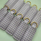 Purple + White Plaid Chapstick Holder Keychains (Pack of 5)