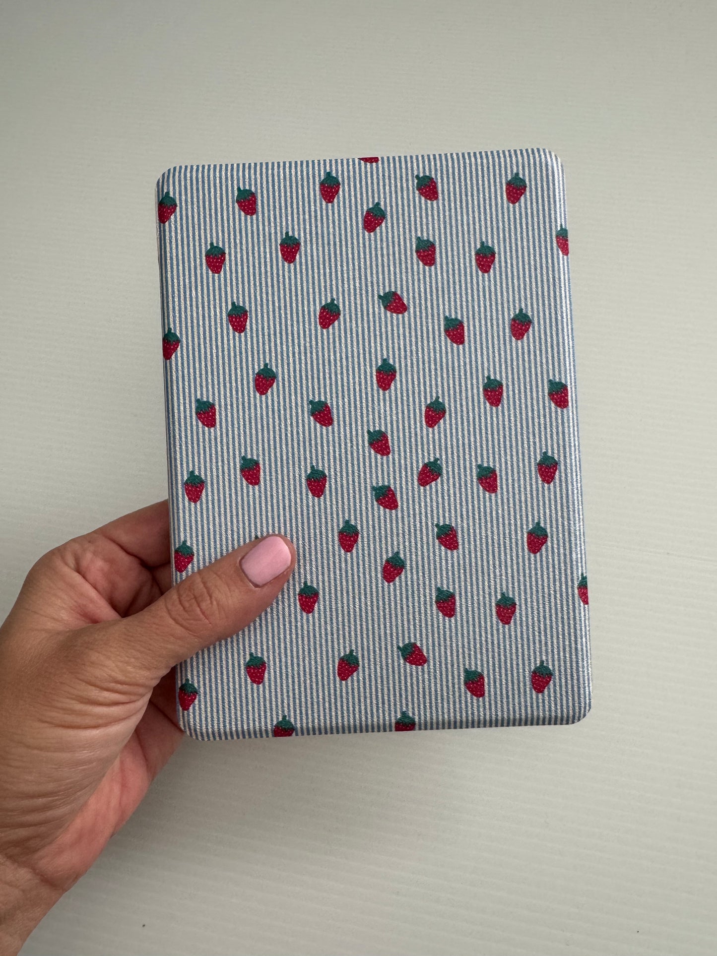 Mini Strawberries + Stripes / Wholesale Clear Back  Kindle Cases- PACK of 3