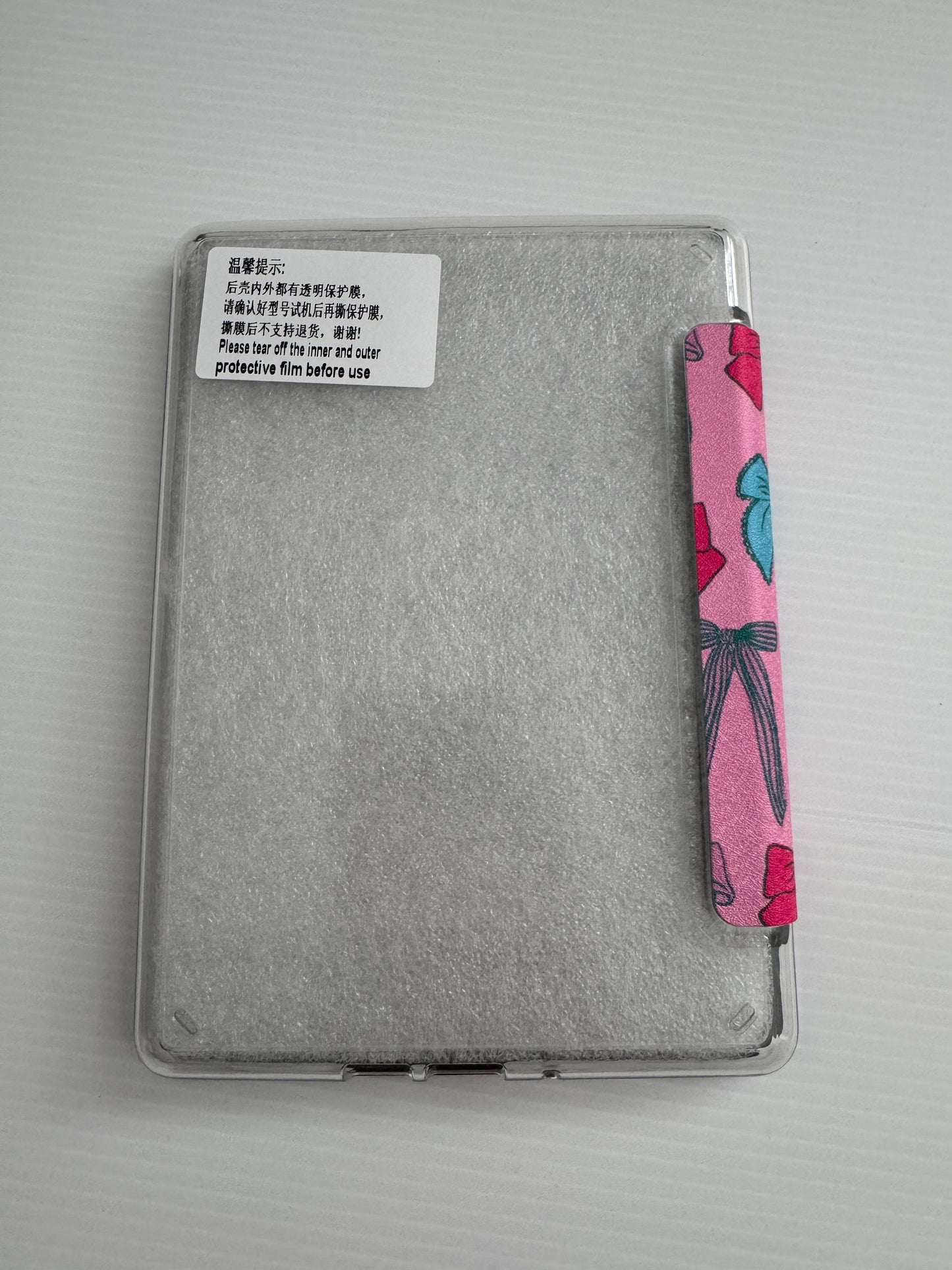 Pretty Pink Bows/ Wholesale Clear Back  Kindle Cases- PACK of 3