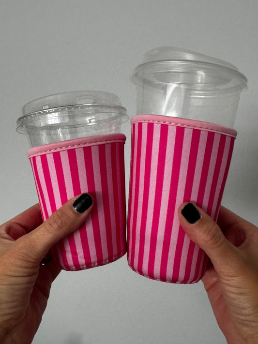 Pink Stripes Coffee Sleeves (Pack of 5)