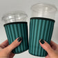 Green Stripes Coffee Sleeves (Pack of 5)