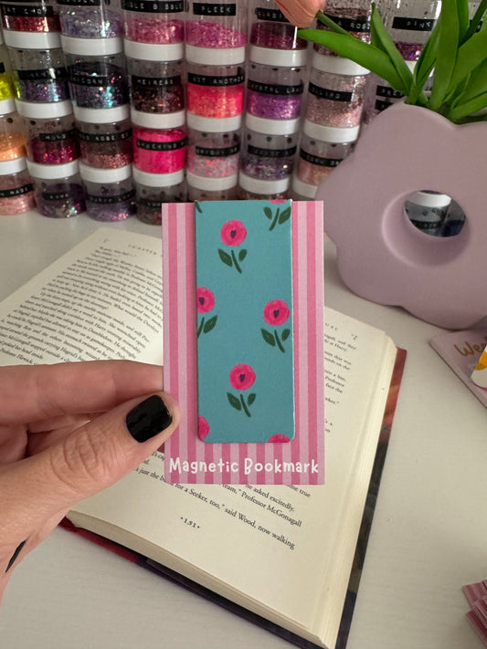 Dainty Pink Flower Magnetic Bookmarks (Pack of 5)