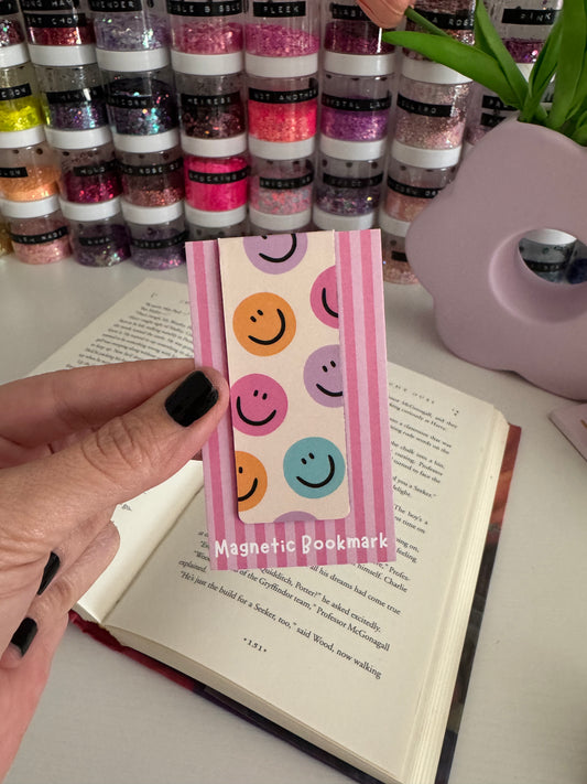 Colorful Happy Faces Magnetic Bookmarks (Pack of 5)