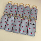 Stripes + Strawberries Chapstick Holder Keychains (Pack of 5)