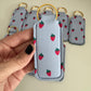 Stripes + Strawberries Chapstick Holder Keychains (Pack of 5)
