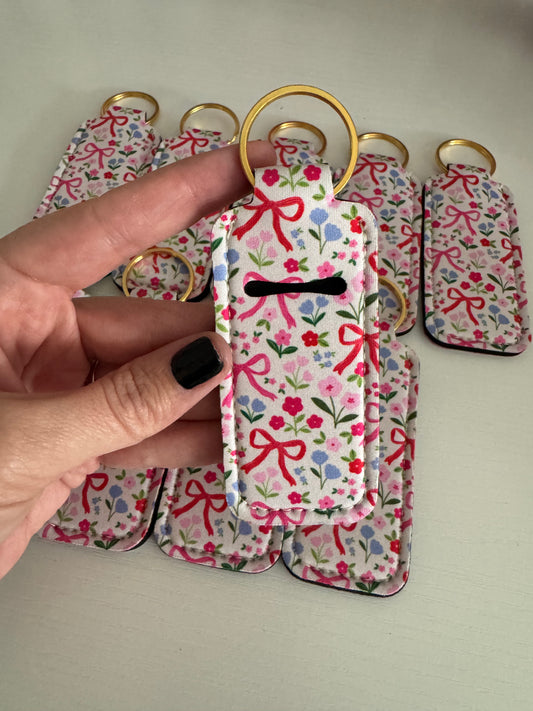 Bows + Flowers Chapstick Holder Keychains (Pack of 5)