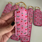 Cherry Stripes Chapstick Holder Keychains (Pack of 5)