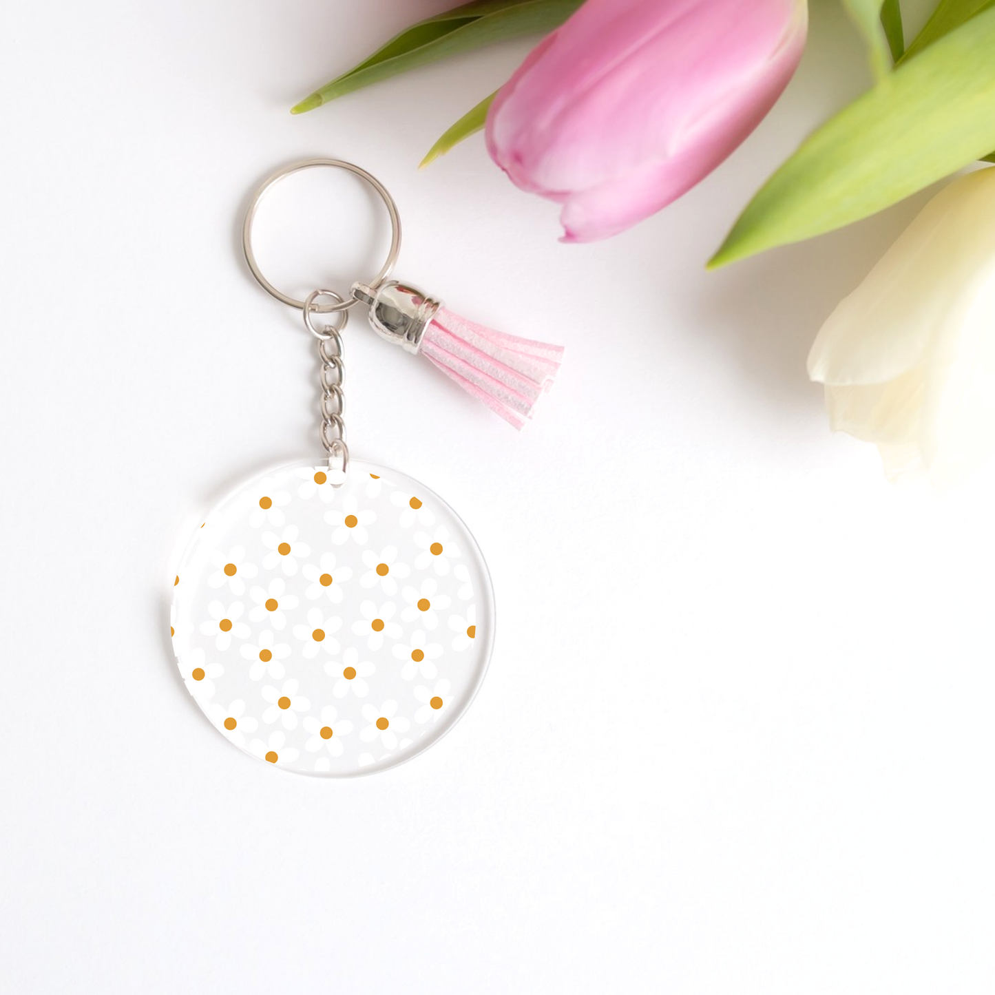 White Daisies Keychain Decals (PACK OF 5)