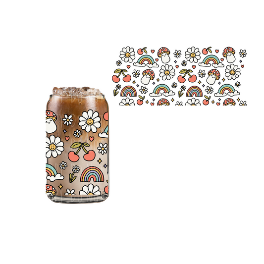 Groovy Doodles (DOUBLE SIDED) UVDTF cup wrap