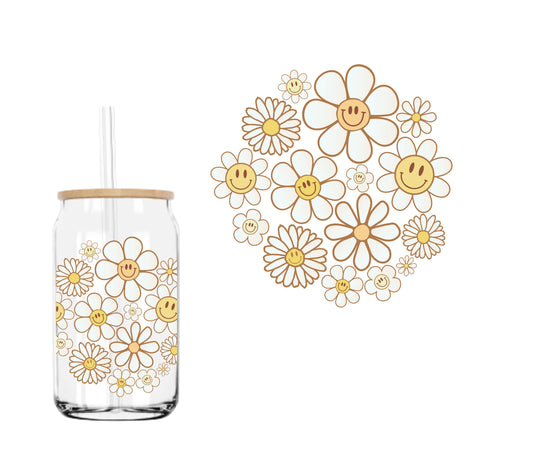 Happy Flowers (DOUBLE SIDED) UVDTF decal