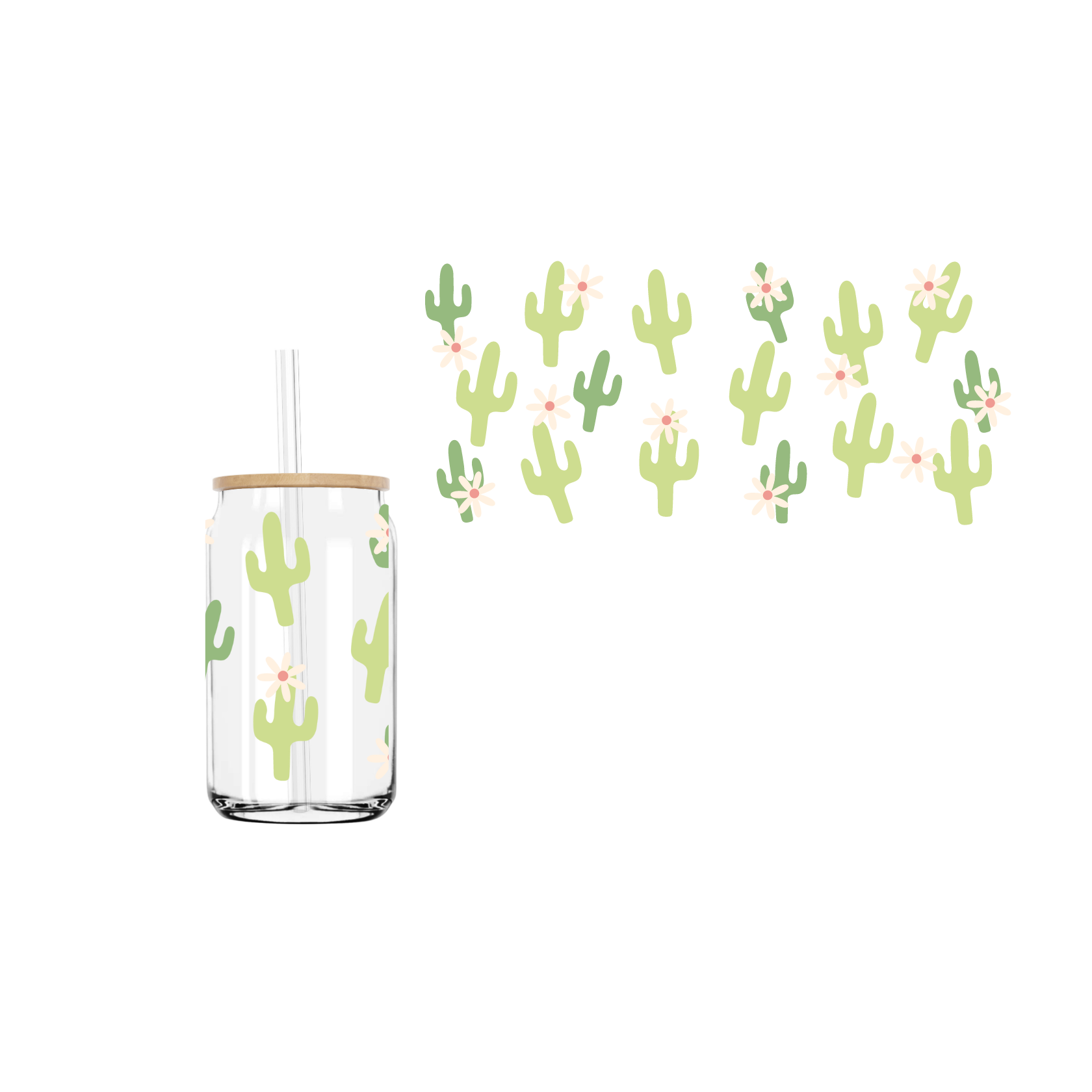 Cactus Daisy UVDTF cup wrap – Parker + Rae