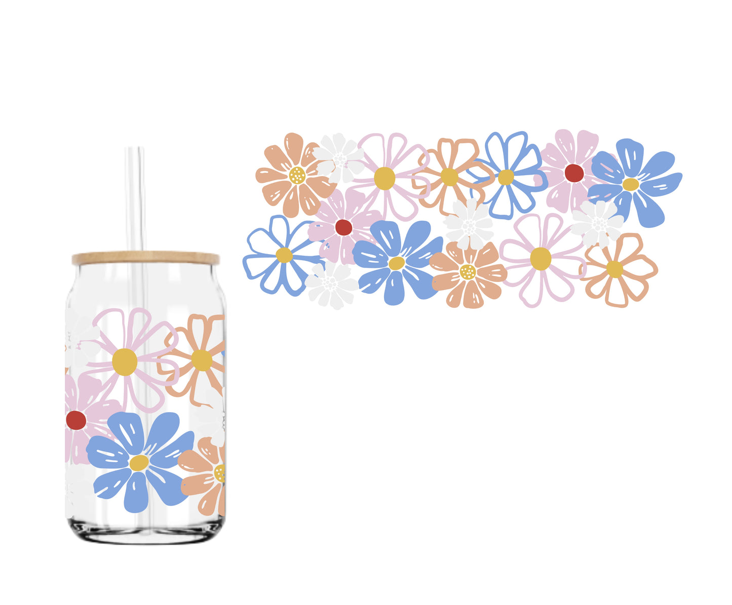 Blooming UVDTF cup wrap