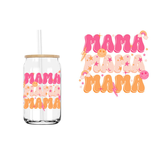 Mama (pink-orange) (DOUBLE SIDED) UVDTF decal